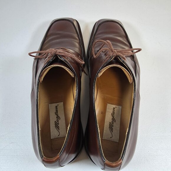 MEZLAN MEDOLLA MENS LEATHER SHOES BROWN SQUARE TOED SIZE 9.5 MADE IN SPAIN - Picture 5 of 11